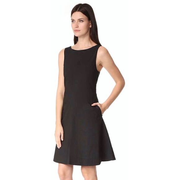 NWT Theory Cicieema Light Poplin Fit & Flare Dress in Black, Size 4 - Picture 4 of 16